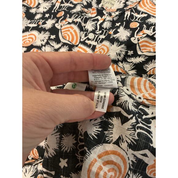 J.crew Mens Classic Button Up Shirt Size Medium Black Beach Resort Vacation - Picture 8 of 8